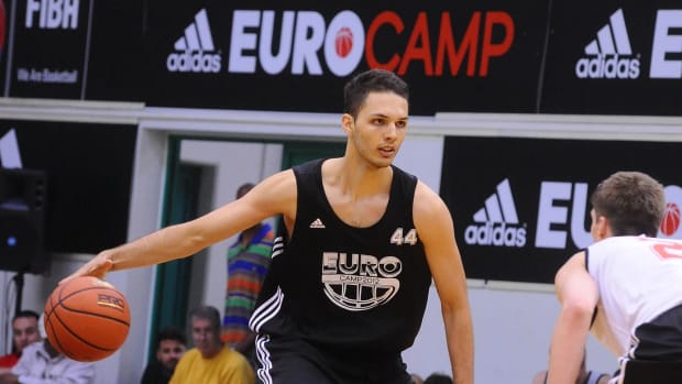 Evan Fournier competes in the 2012 adidas Eurocamp.
