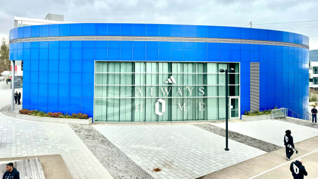 Exterior view of the adidas Headquarters basketball gym.
