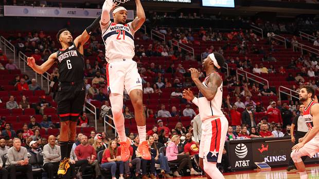 Washington Wizards center Daniel Gafford (21) against the Houston Rockets