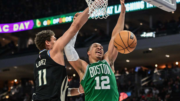 Boston Celtics forward Grant Williams, Milwaukee Bucks center Brook Lopez