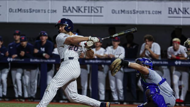 Ole Miss Rebels first baseman Jackson Ross went 2-for-3 at the plate on Wednesday with an RBI double.