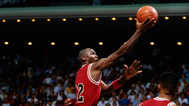 Chicago Bulls guard Michael Jordan in action against the Orlando Magic at the Orlando Arena. Jordan wore #12 for the first time as his jersey was missing prior to the game.
