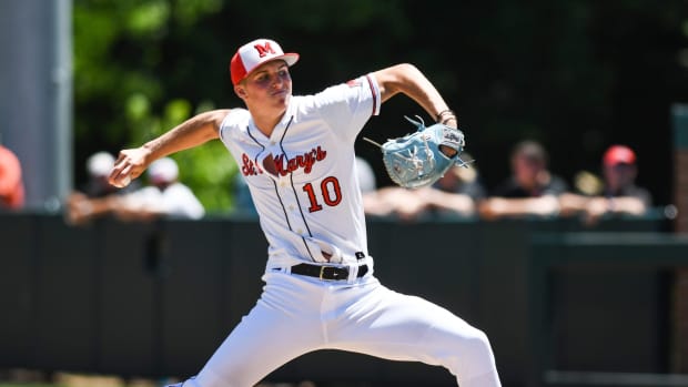 Orchard Lake St. Mary's pitcher Brock Porter throws against Forest Hills Northern Friday, June 17, 2022, during the MHSAA D1 semifinal at McLane Stadium in East Lansing. Orchard Lake St. Mary's won 9-0. Porter threw a no-hitter. Dsc 9200 Syndication Lansing State Journal