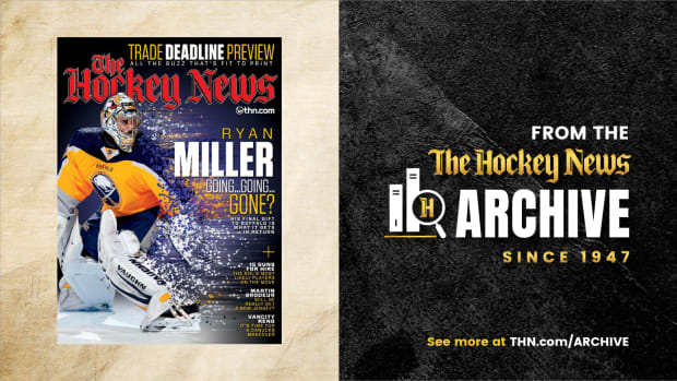 From The Hockey News Archive since 1947. Cover that includes words, "Martin Brodeur: Will he really get a New Jersey?"