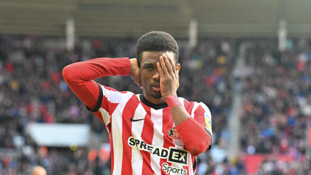 Amad Diallo celebrates Sunderland goal against Millwall