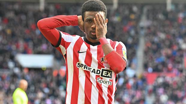 Amad Diallo celebrates Sunderland goal against Millwall