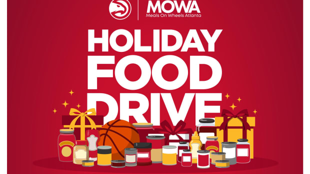 Promotional poster for Hawks food drive.