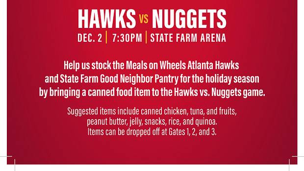 Promotional poster for Hawks food drive.