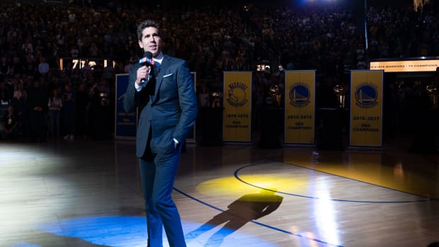 Golden State Warriors general manager Bob Myers before the game against the Los Angeles Lakers at Chase Center. Mandatory Credit: Kyle Terada-USA TODAY Sports
