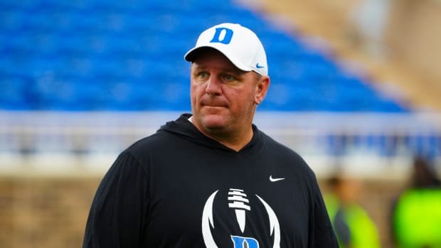 Duke football head coach Mike Elko