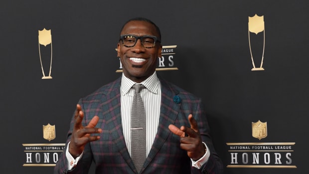 Feb 2, 2019; Atlanta, GA, USA; Shannon Sharpe during red carpet arrivals for the NFL Honors show at the Fox Theatre.