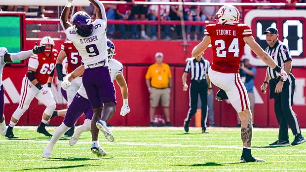 Northwestern interception 2023 vs Nebraska football USATSI_21700979
