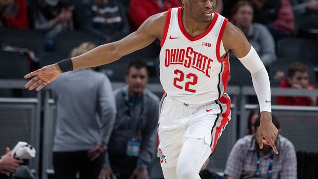 Ohio State Buckeyes guard Malaki Branham (22) in the second half against the Penn State Nittany Lions at Gainbridge Fieldhouse.