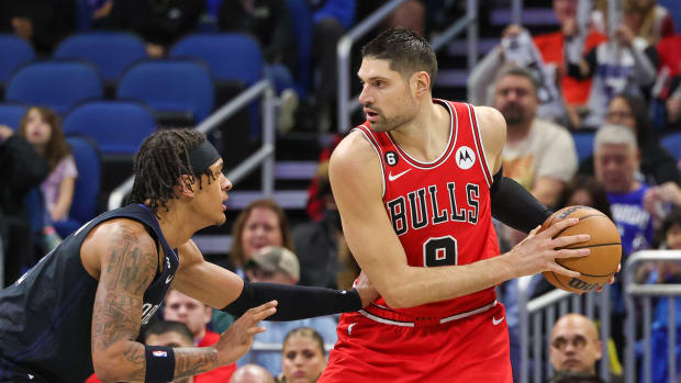 Chicago Bulls center Nikola Vucevic against Orlando Magic