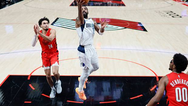 Dalllas Mavericks superstar Kyrie Irving against the Portland Trail Blazers.