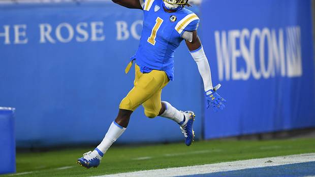 Former UCLA cornerback Jay Shaw returns an interception back for a touchdown.
