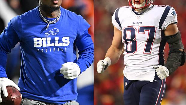 Stefon Diggs (left) and Rob Gronkowski