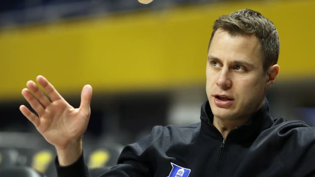 Duke head coach Jon Scheyer attends NBA practice BVM Sports
