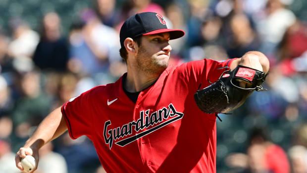 Sep 17, 2023; Cleveland, Ohio, USA; Cleveland Guardians starting pitcher Gavin Williams (63) throws a pitch during the first inning against the Texas Rangers at Progressive Field.