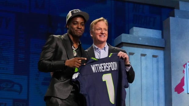 Devon Witherspoon with Roger Goodell.