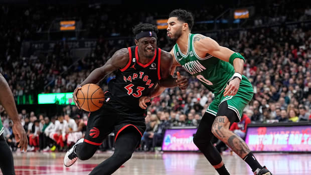 Boston Celtics forward Jayson Tatum, Toronto Raptors forward Pascal Siakam
