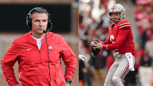 Urban Meyer (left) and Kyle McCord