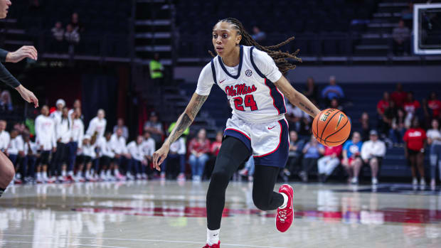 Madison Scott finished the day with a double-double on Sunday.