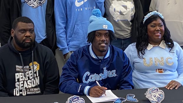 UNC Football Recruiters Enjoy Sack Machine in 2024 Collection