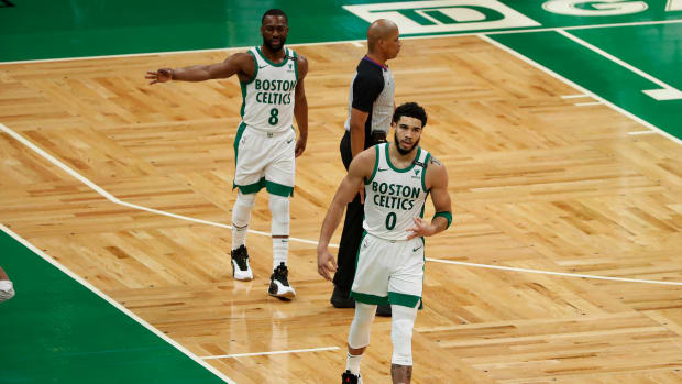 Boston Celtics forward Jayson Tatum, free agent guard Kemba Walker