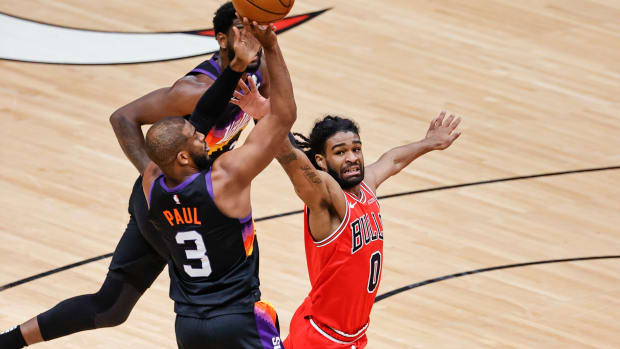 Chicago Bulls guard Coby White against the Phoenix Suns