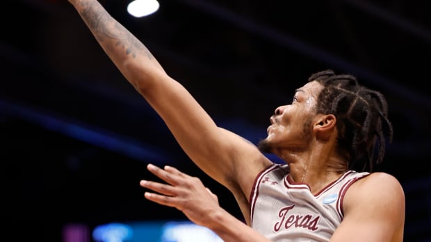 Mar 15, 2022; Dayton, OH, USA;Texas Southern Tigers forward John Walker III (24) goes to the basket in the first half against the Texas A&M-CC Islanders during the First Four of the 2022 NCAA Tournament at UD Arena. Mandatory Credit: Rick Osentoski-USA TODAY Sports