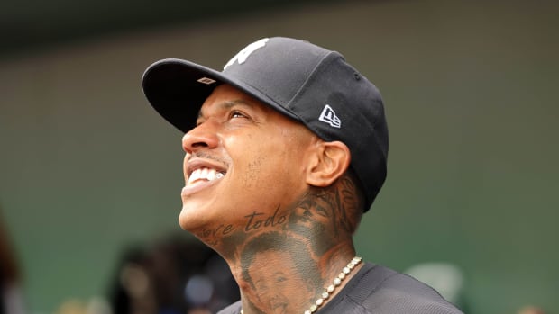Mar 2, 2024; Sarasota, Florida, USA; New York Yankees starting pitcher Marcus Stroman (0) looks on during the fifth inning against the Baltimore Orioles at Ed Smith Stadium.