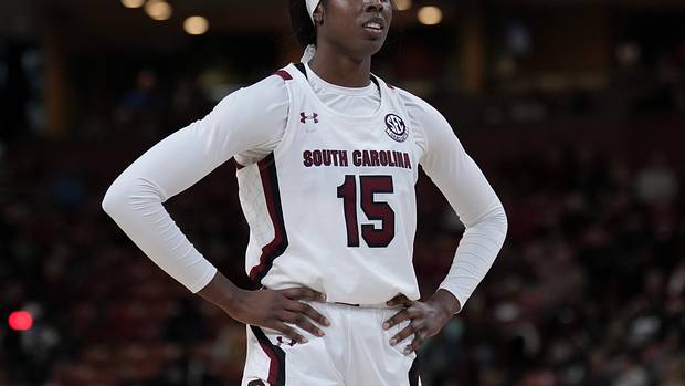 South Carolina Gamecocks forward Laeticia Amihere waits for a foul shot.