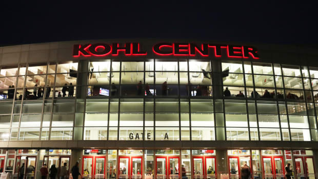 The front entrance of the Kohl Center ahead of Wisconsin's game against Ohio State (Credit: Mary Langenfeld-USA TODAY Sports)