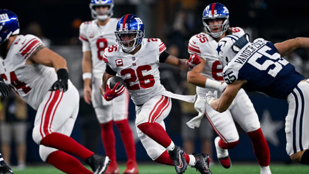 New York Giants running back Saquon Barkley will lead his team against the Washington Commanders in Week 13.