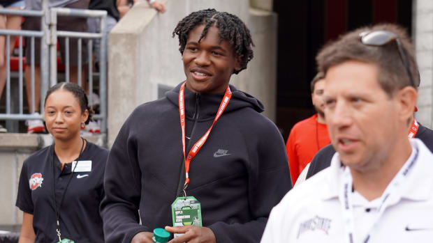 Ohio State 2024 commitment Jeremiah Smith attends OSU's football game against Youngstown State.  
