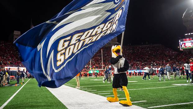 Georgia Southern flag postgame Nebraska football 2022 USATSI_19026125