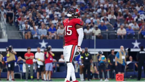 Tampa Bay Buccaneers linebacker Devin White celebrates during his team's Week 1 win over the Dallas Cowboys.