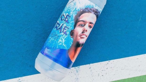 Trae Young's face on bottle.