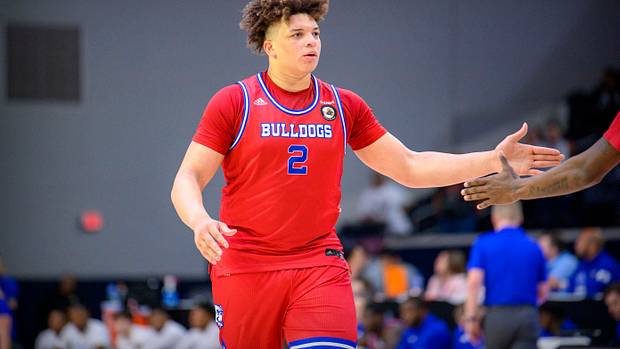 Louisiana Tech Bulldogs forward Kenneth Lofton Jr. (2) walks back up the court after making a basket against the North Texas Mean Green during the second half of the men s basketball semi-finals of the USA Conference Tournament at Ford Center at The Star.