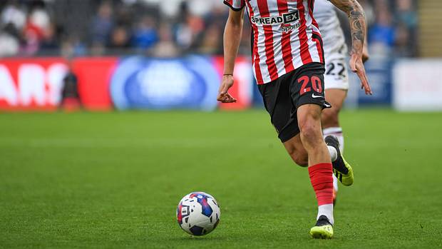 Jack Clarke in action for Sunderland at Swansea