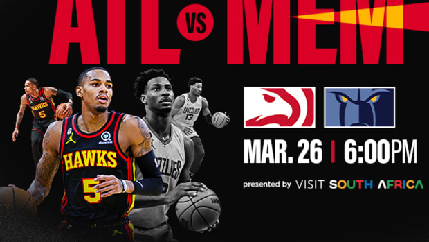 Promotional poster for Hawks game.