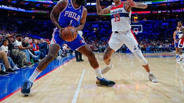 Philadelphia 76ers guard James Harden against Washington Wizards forward Kyle Kuzma