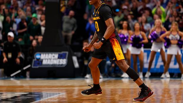Arizona State Sun Devils guard DJ Horne reacts after a play.