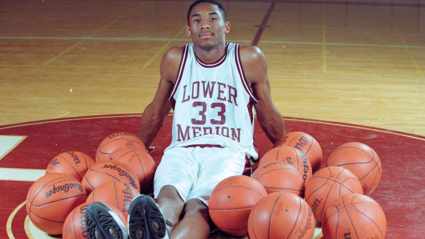 Kobe Bryant is photographed at Lower Merion High School in 1995