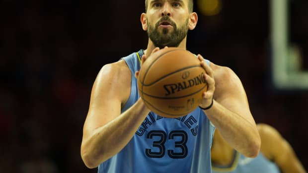 Gasol during the Grizzlies' 103-95 loss to the 76ers on Dec. 2, 2018.