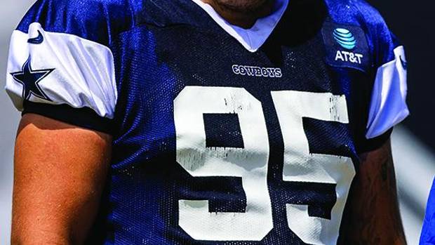 Dallas Cowboys defensive tackle John Ridgeway (95) during training camp at River Ridge Playing Fields in Oxnard, California.