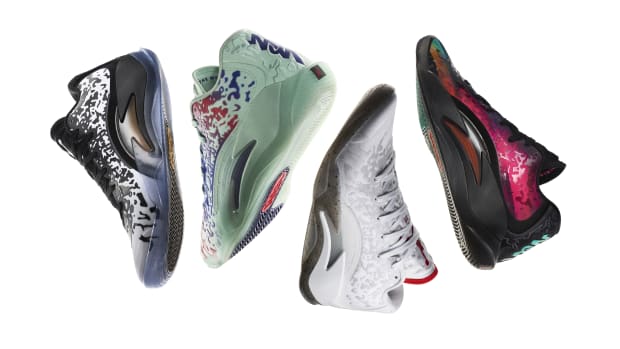 View of four colorways of the Jordan Zion 3 basketball shoe.