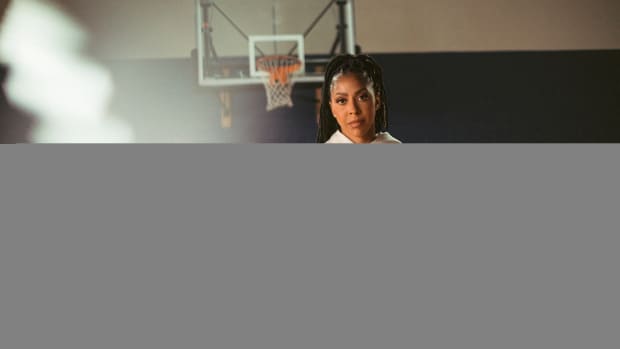 Candace Parker models adidas gear in a photo shoot.