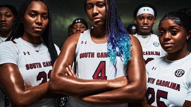 South Carolina women's basketball team poses for a photo.